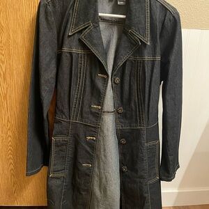 Stylish Dark Denim Coat size Large